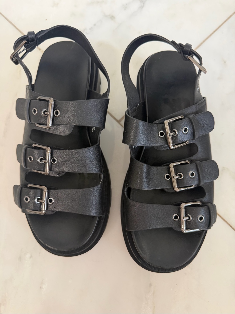 Sincerely Jules Heaven Platform Chunky Strappy 90s Y2K Sandals black size 7 - Picture 3 of 10